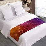 Colorful Stardust Galaxy Space Print Bed Runner