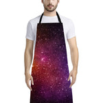 Colorful Stardust Galaxy Space Print Bib Apron With Pocket