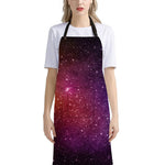 Colorful Stardust Galaxy Space Print Bib Apron With Pocket