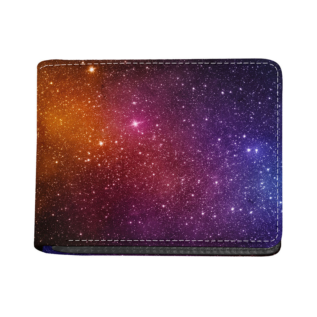 Colorful Stardust Galaxy Space Print Bifold Wallet