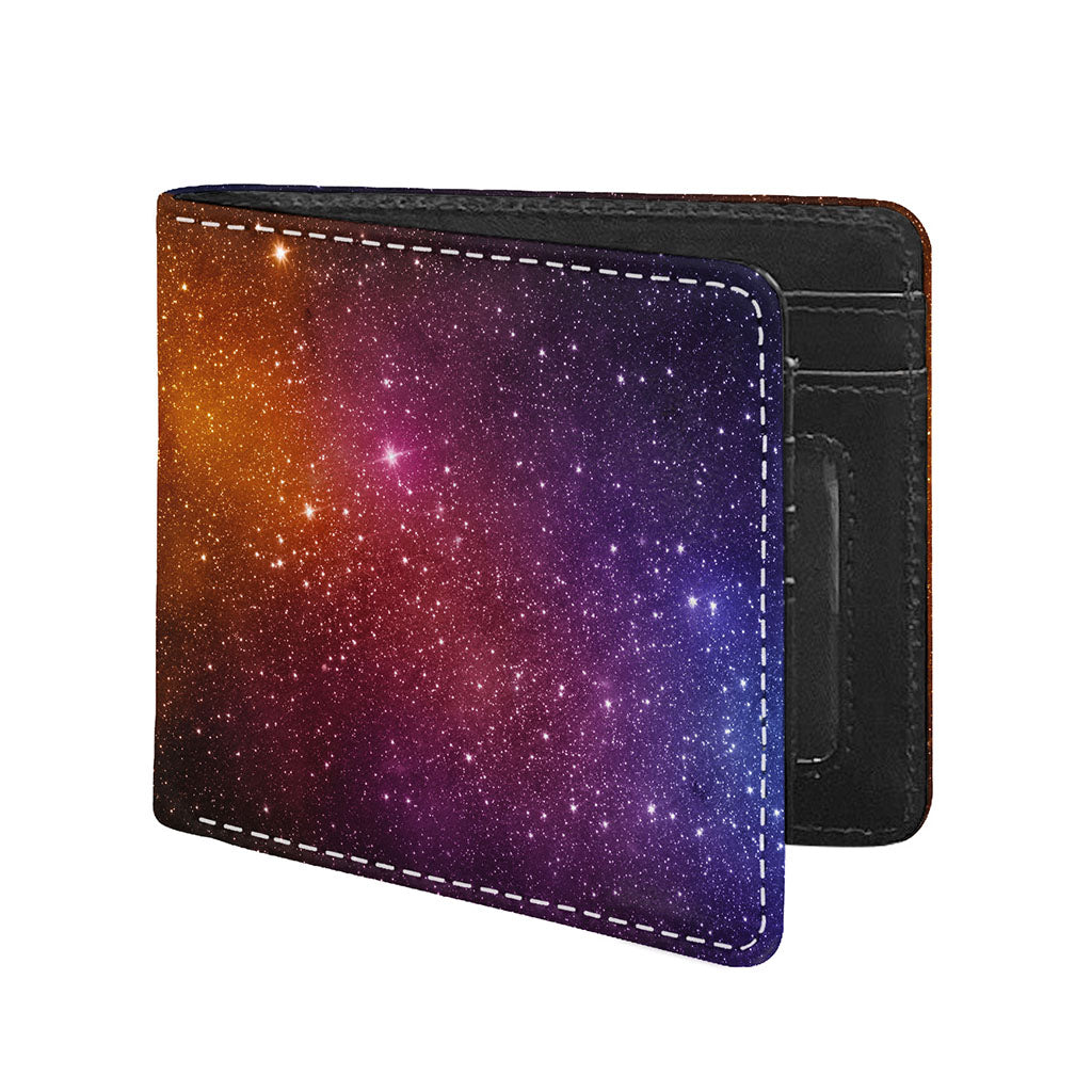 Colorful Stardust Galaxy Space Print Bifold Wallet