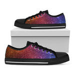 Colorful Stardust Galaxy Space Print Black Low Top Sneakers