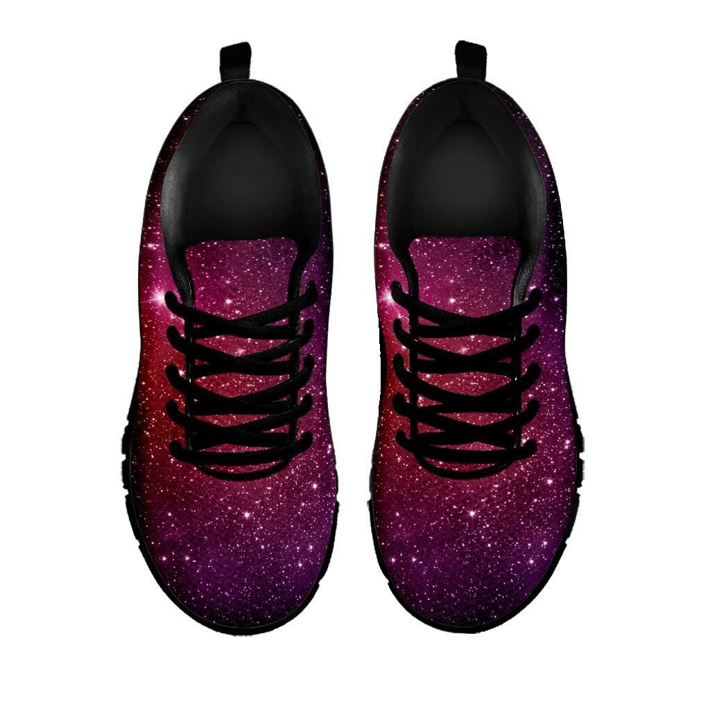 Colorful Stardust Galaxy Space Print Black Running Shoes