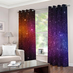 Colorful Stardust Galaxy Space Print Blackout Grommet Curtains