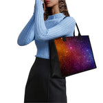 Colorful Stardust Galaxy Space Print Canvas Tote Bag
