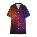 Colorful Stardust Galaxy Space Print Cotton Hawaiian Shirt