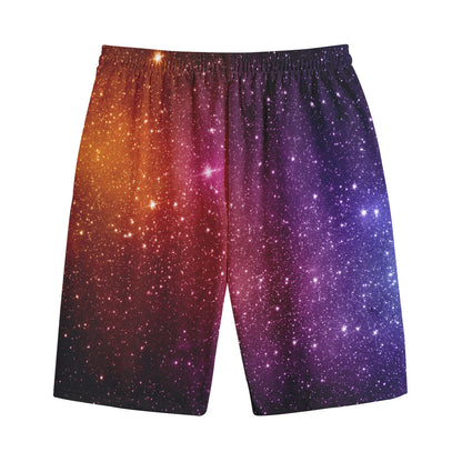 Colorful Stardust Galaxy Space Print Cotton Shorts