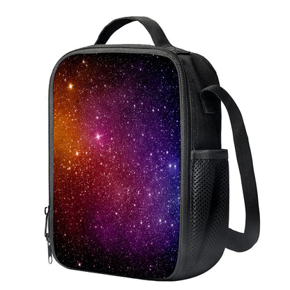 Colorful Stardust Galaxy Space Print Crossbody Lunch Bag
