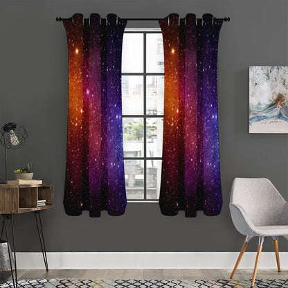 Colorful Stardust Galaxy Space Print Curtain
