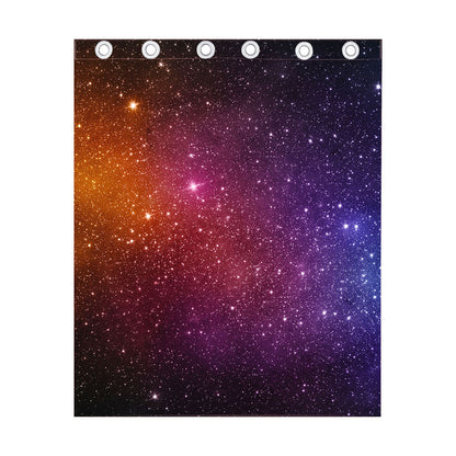 Colorful Stardust Galaxy Space Print Curtain
