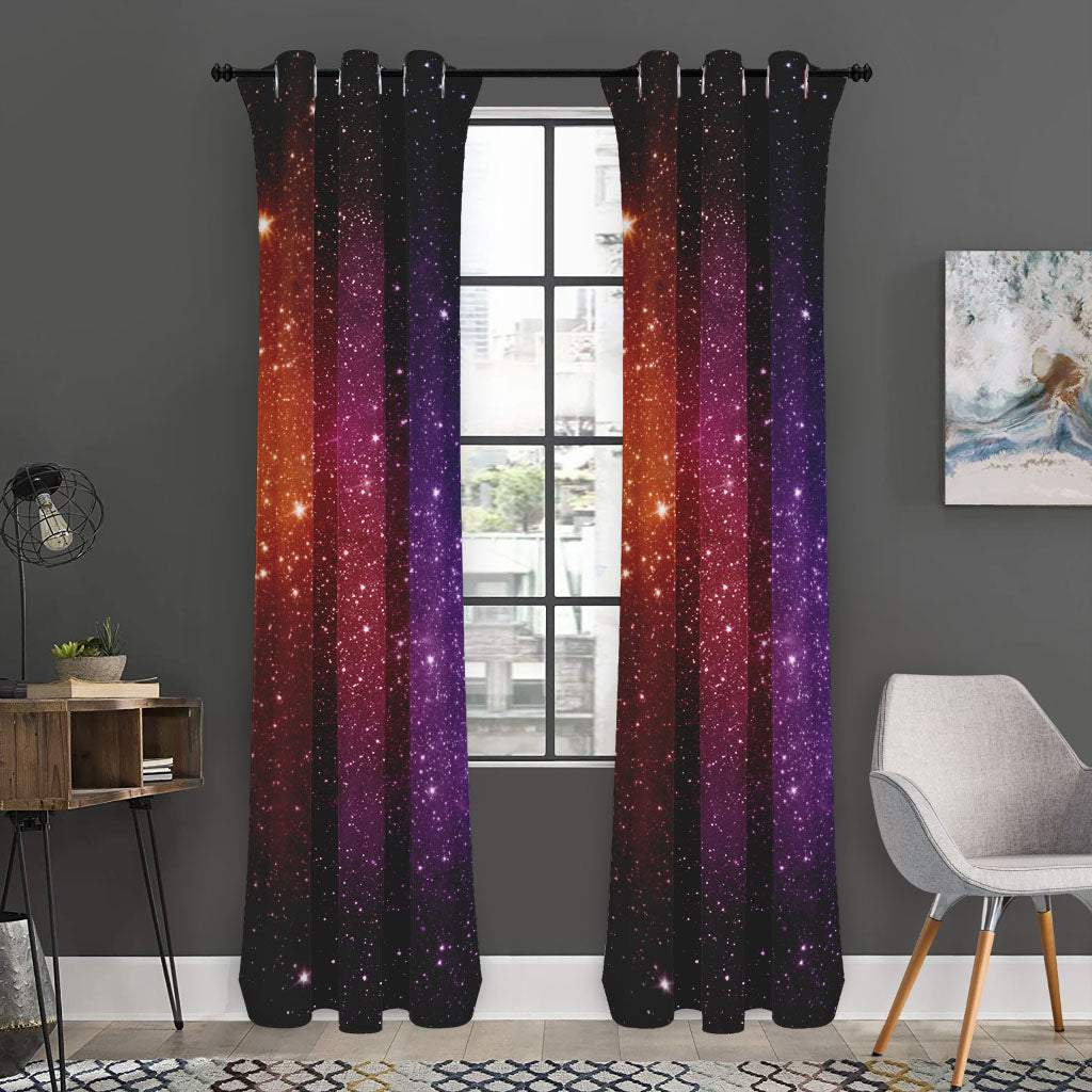 Colorful Stardust Galaxy Space Print Curtain