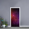 Colorful Stardust Galaxy Space Print Door Sticker