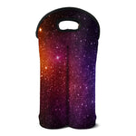 Colorful Stardust Galaxy Space Print Double Neoprene Wine Tote