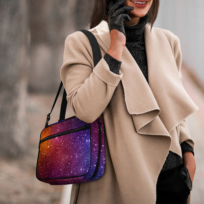 Colorful Stardust Galaxy Space Print Double Strap Bible Bag