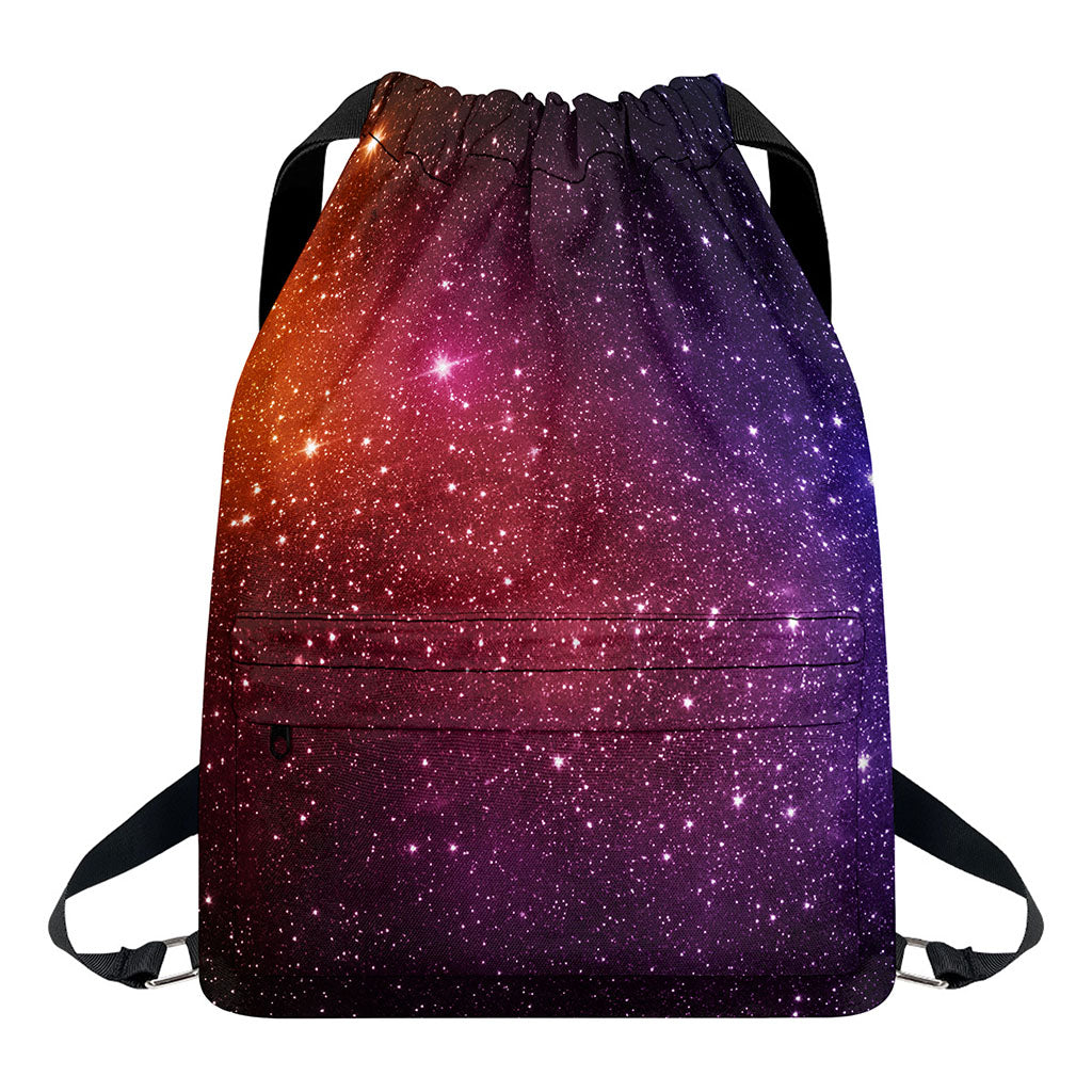 Colorful Stardust Galaxy Space Print Drawstring Backpack