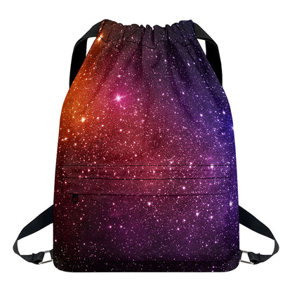 Colorful Stardust Galaxy Space Print Drawstring Backpack