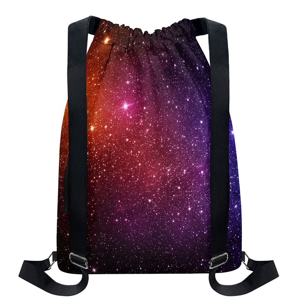Colorful Stardust Galaxy Space Print Drawstring Backpack