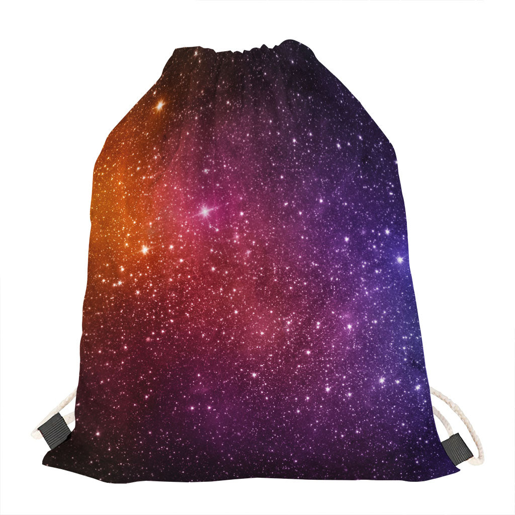 Colorful Stardust Galaxy Space Print Drawstring Bag