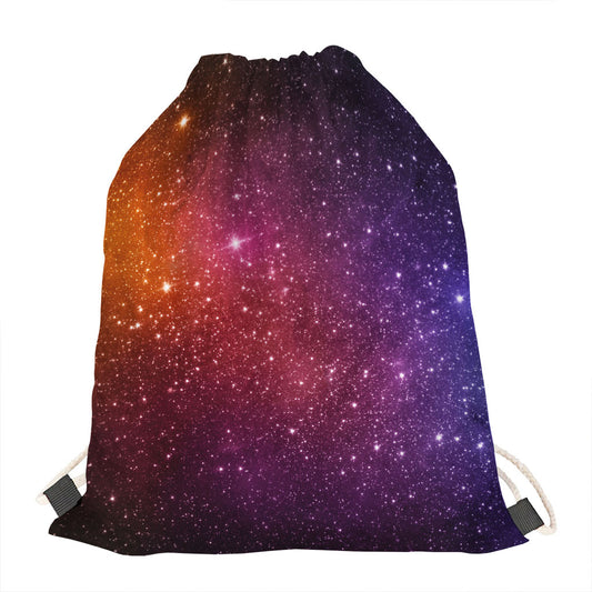 Colorful Stardust Galaxy Space Print Drawstring Bag