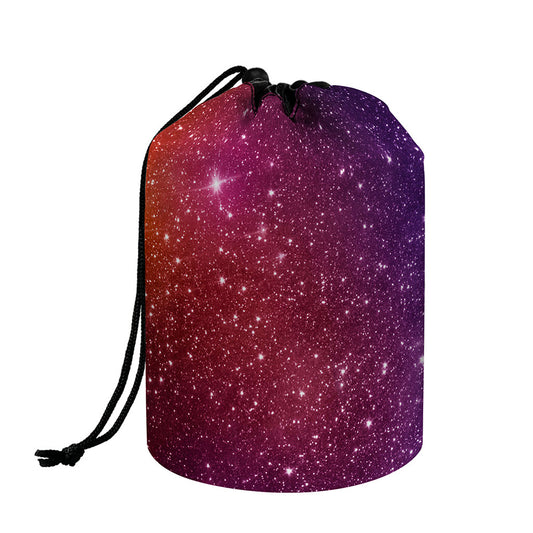 Colorful Stardust Galaxy Space Print Drawstring Makeup Bag