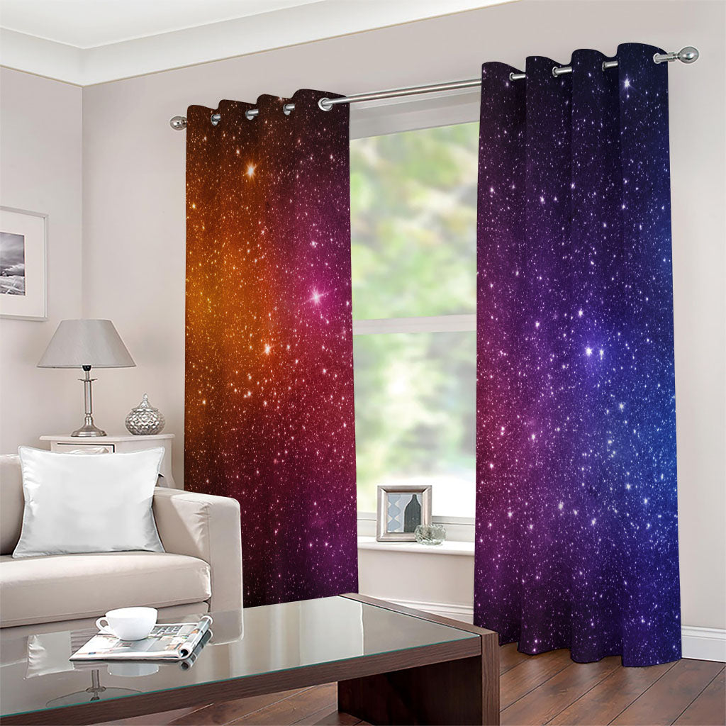 Colorful Stardust Galaxy Space Print Extra Wide Grommet Curtains