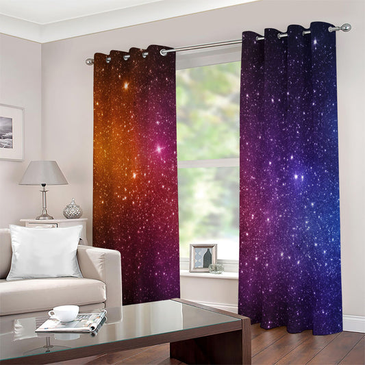 Colorful Stardust Galaxy Space Print Extra Wide Grommet Curtains