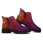 Colorful Stardust Galaxy Space Print Flat Ankle Boots