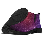 Colorful Stardust Galaxy Space Print Flat Ankle Boots