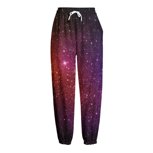 Colorful Stardust Galaxy Space Print Fleece Lined Knit Pants