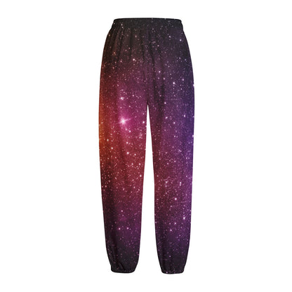 Colorful Stardust Galaxy Space Print Fleece Lined Knit Pants