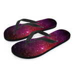 Colorful Stardust Galaxy Space Print Flip Flops