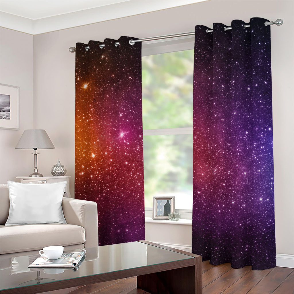 Colorful Stardust Galaxy Space Print Grommet Curtains