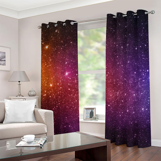 Colorful Stardust Galaxy Space Print Grommet Curtains