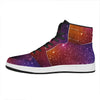 Colorful Stardust Galaxy Space Print High Top Leather Sneakers