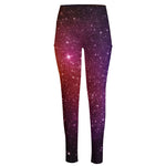 Colorful Stardust Galaxy Space Print High-Waisted Pocket Leggings