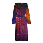 Colorful Stardust Galaxy Space Print Hooded Bathrobe