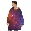 Colorful Stardust Galaxy Space Print Hoodie Blanket