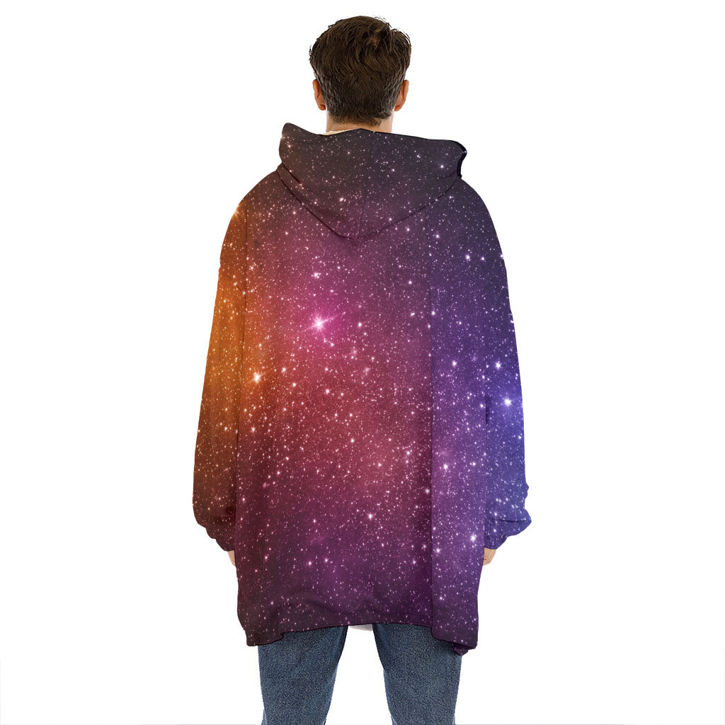 Colorful Stardust Galaxy Space Print Hoodie Blanket