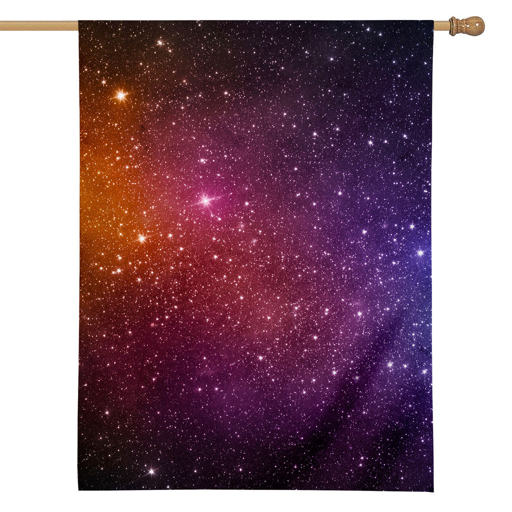 Colorful Stardust Galaxy Space Print House Flag