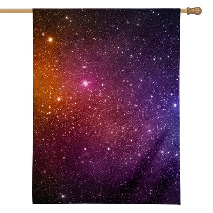 Colorful Stardust Galaxy Space Print House Flag