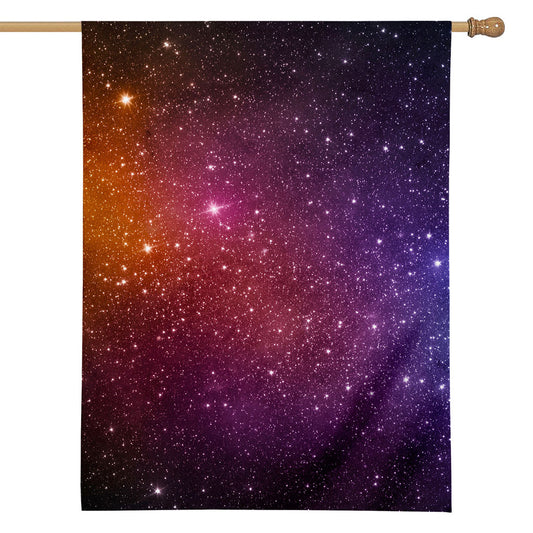 Colorful Stardust Galaxy Space Print House Flag