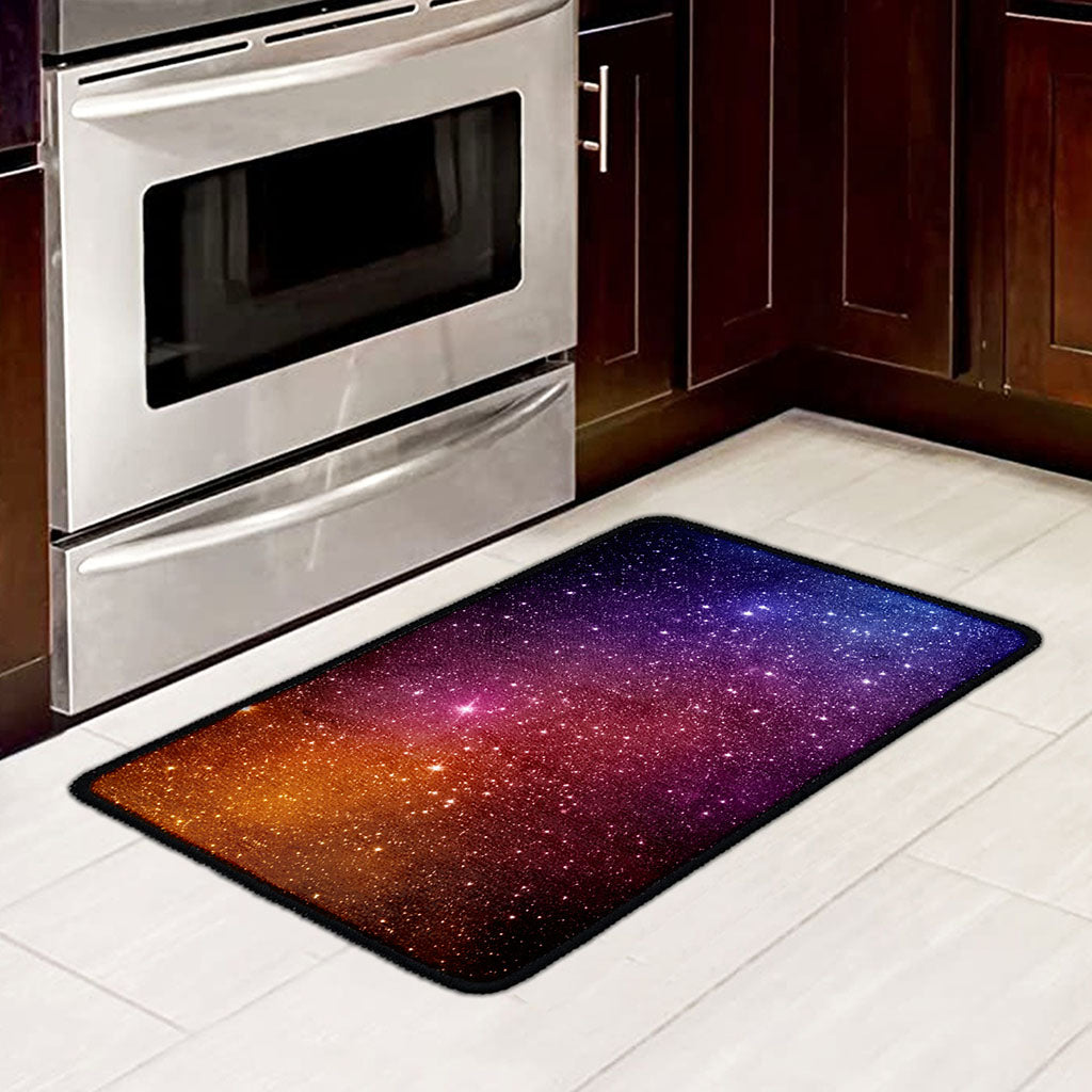 Colorful Stardust Galaxy Space Print Kitchen Mat