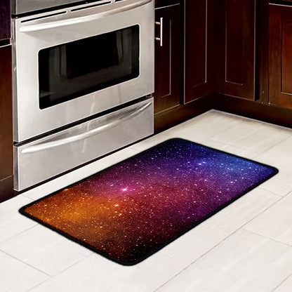 Colorful Stardust Galaxy Space Print Kitchen Mat