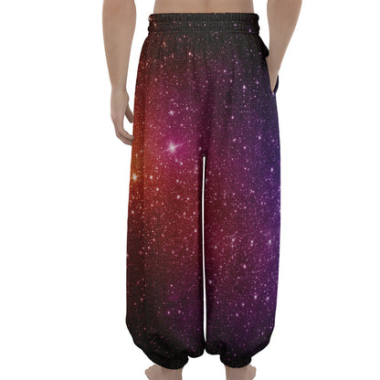 Colorful Stardust Galaxy Space Print Lantern Pants