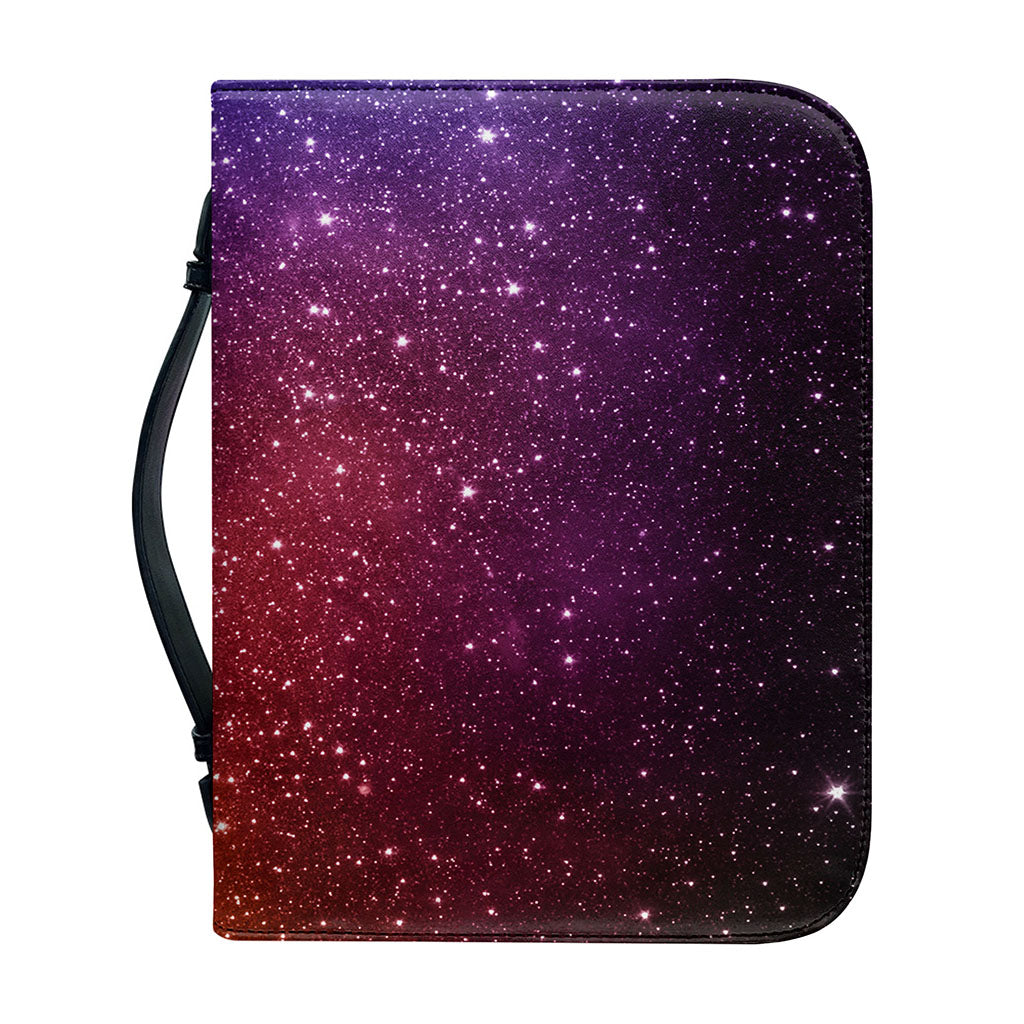 Colorful Stardust Galaxy Space Print Leather Bible Cover