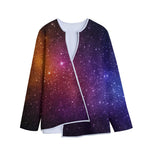 Colorful Stardust Galaxy Space Print Long Sleeve Short Coat