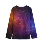 Colorful Stardust Galaxy Space Print Long Sleeve Short Coat