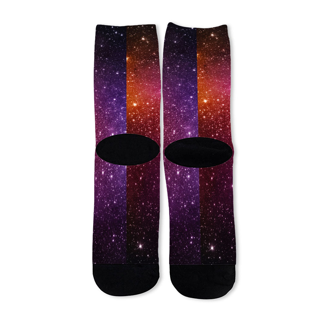 Colorful Stardust Galaxy Space Print Long Socks
