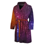 Colorful Stardust Galaxy Space Print Men's Bathrobe
