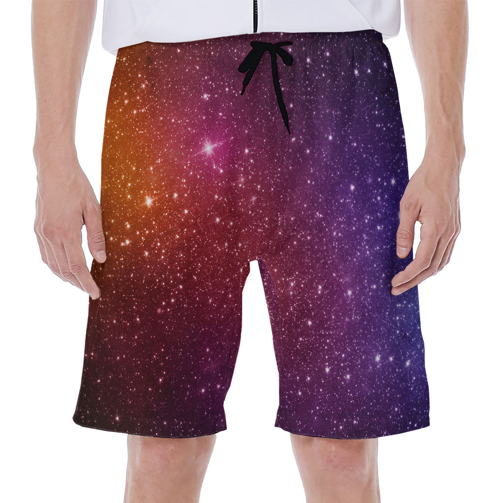 Colorful Stardust Galaxy Space Print Men's Beach Shorts
